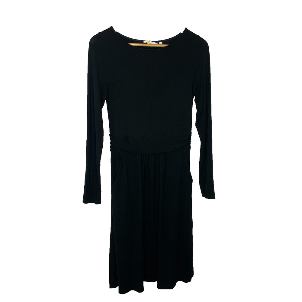 Women's US 4 Boden Abigail Stretch Black Jersey Viscose Long Sleeve Dress